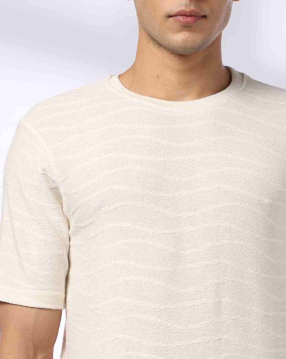 Teamspirit | Men Zig Zag Patterned Regular Fit Crew-Neck T-Shirt|2