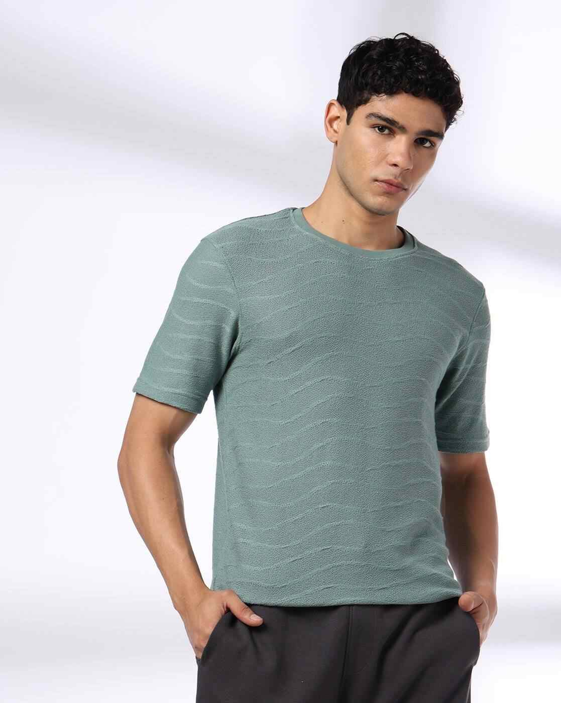 Teamspirit | Men Zig Zag Patterned Regular Fit Crew-Neck T-Shirt|2