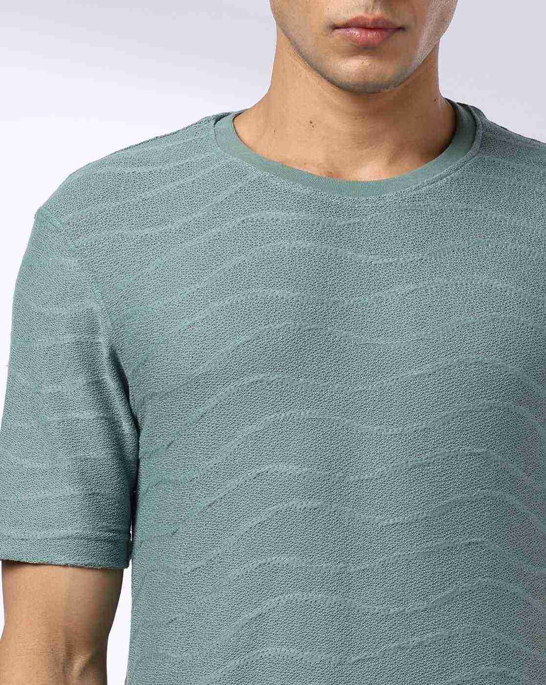 Teamspirit | Men Zig Zag Patterned Regular Fit Crew-Neck T-Shirt|3