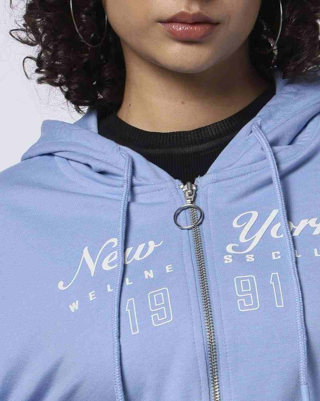 Teamspirit | Women Typographic Print Boxy Fit Cropped Hoodie|3