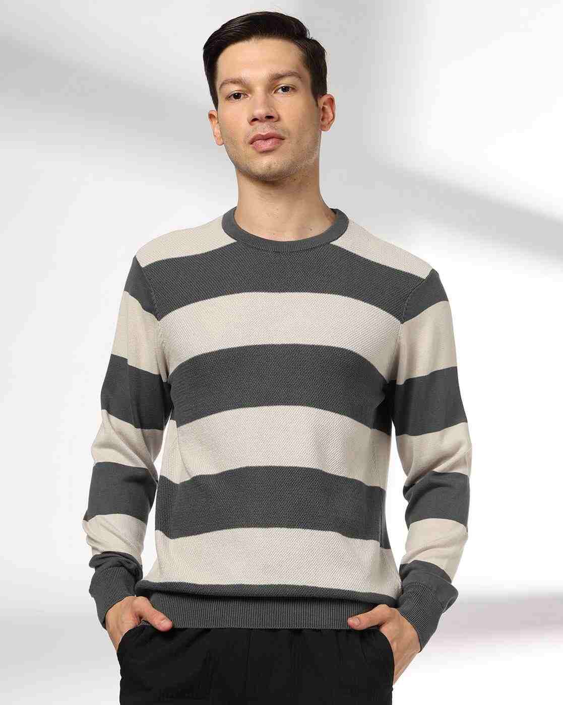 Teamspirit | Men Striped Jacquard Regular Fit T-Shirt|0