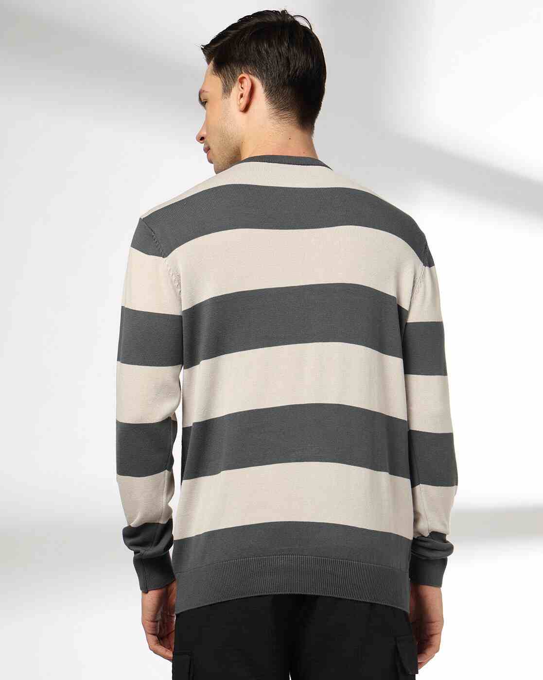 Teamspirit | Men Striped Jacquard Regular Fit T-Shirt|2