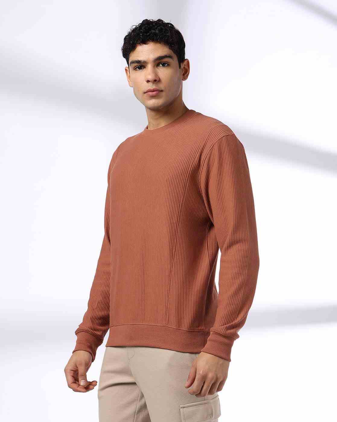 Teamspirit | Men Patterned Regular Fit Crew-Neck Sweatshirt|1