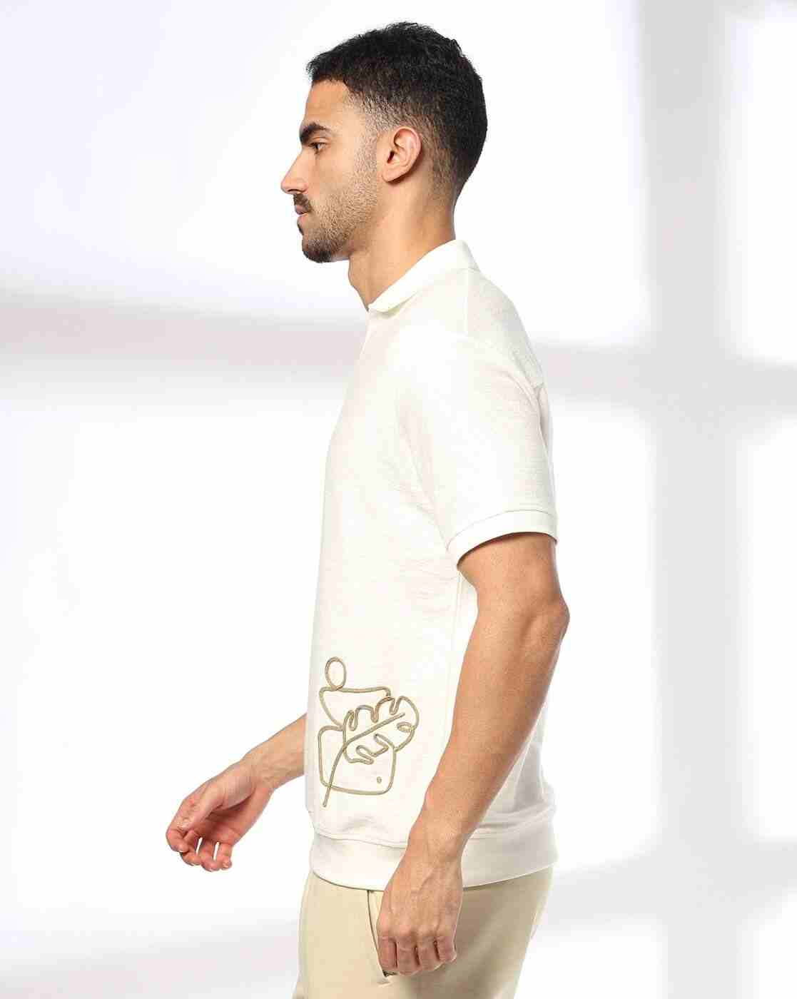 Teamspirit | Men Cord Embroidered Johny Regular Fit Polo T-Shirt|1