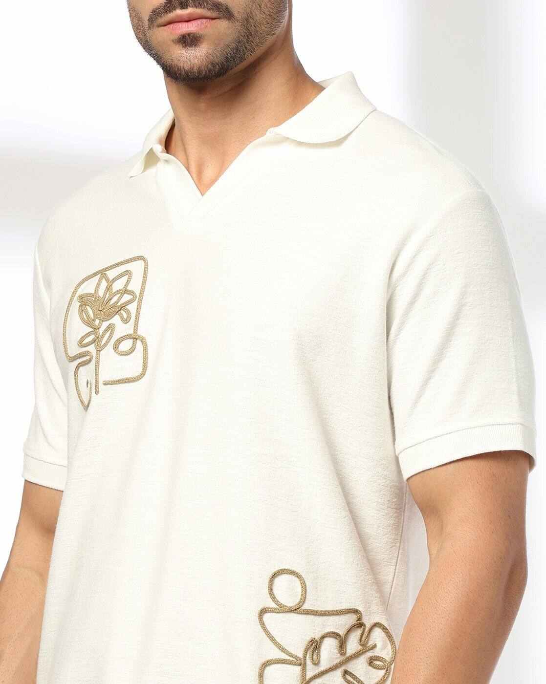 Teamspirit | Men Cord Embroidered Johny Regular Fit Polo T-Shirt|3