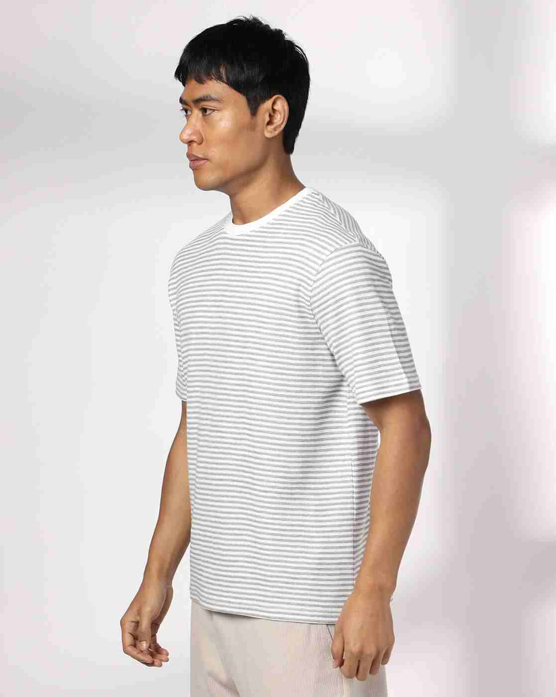 Teamspirit | Men Striped Regular Fit Crew-Neck T-Shirt|1