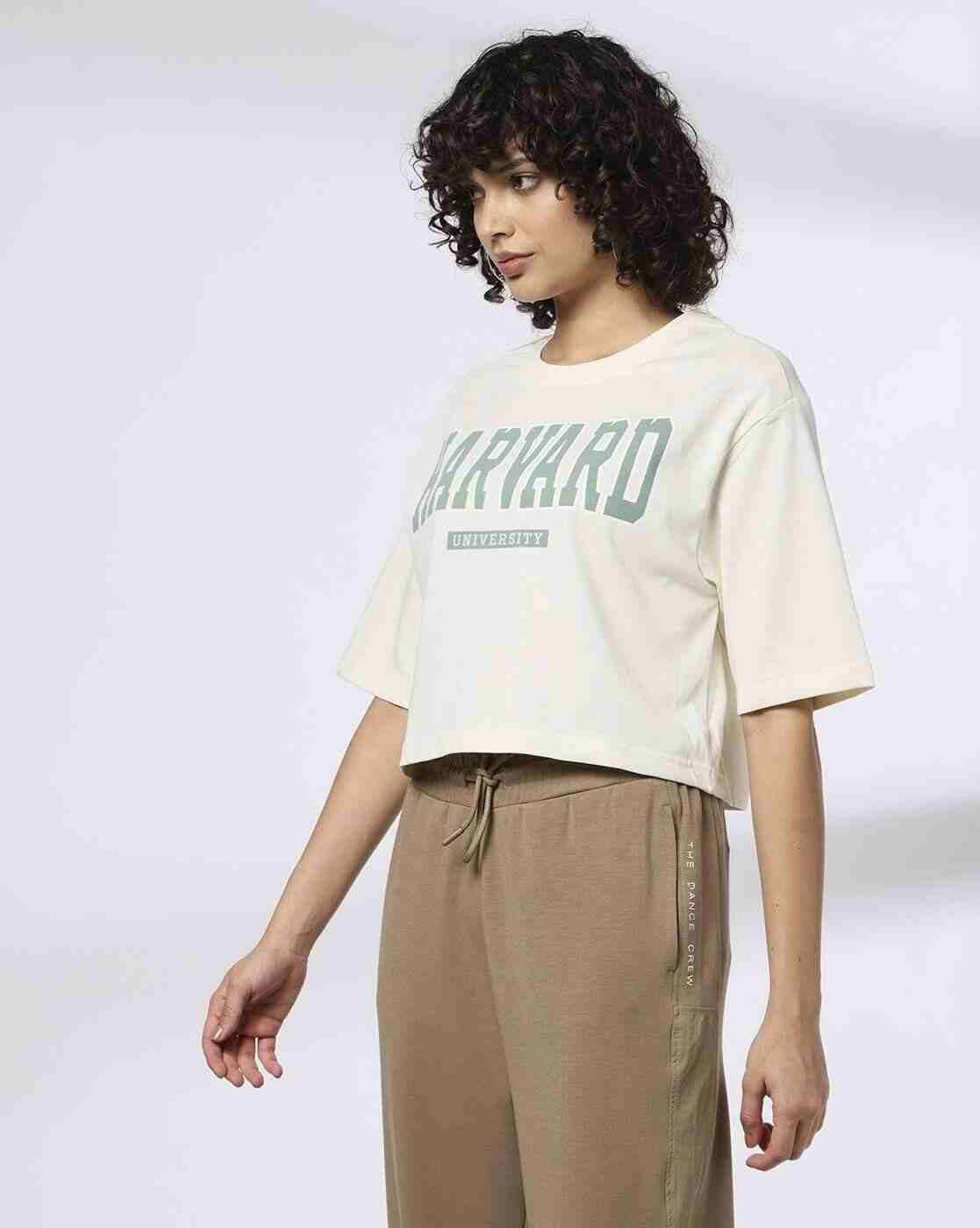 Teamspirit | Women Typographic Print Boxy Fit Round-Neck To|1