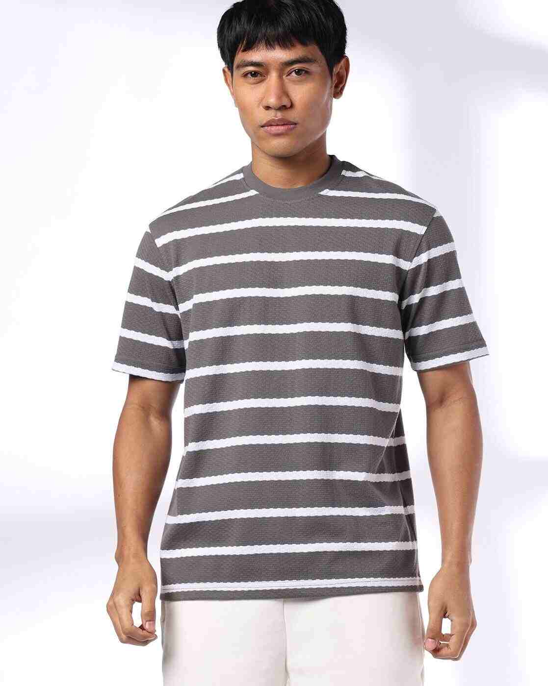 Teamspirit | Men Striped Regular Fit Crew-Neck T-Shirt|0