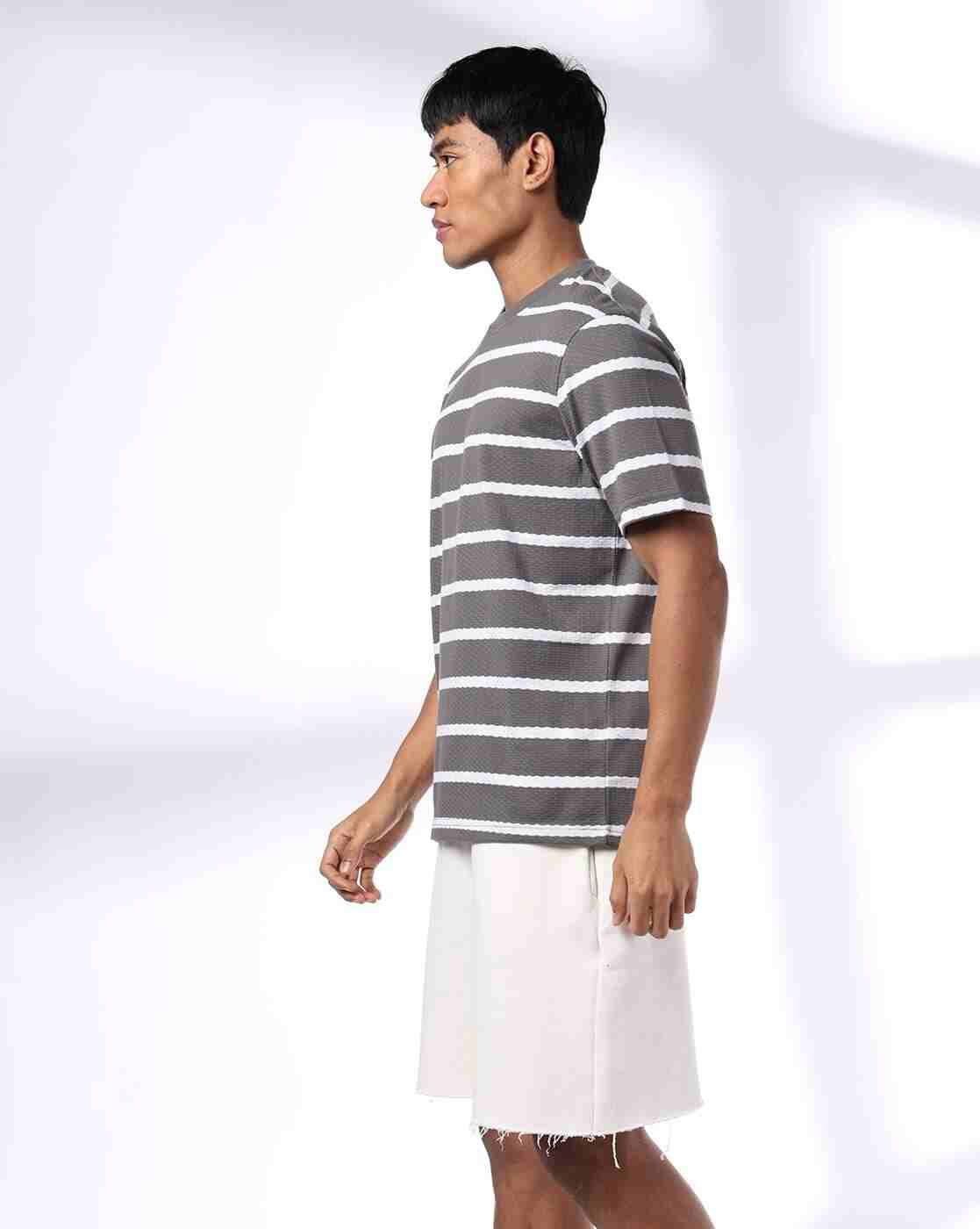 Teamspirit | Men Striped Regular Fit Crew-Neck T-Shirt|1