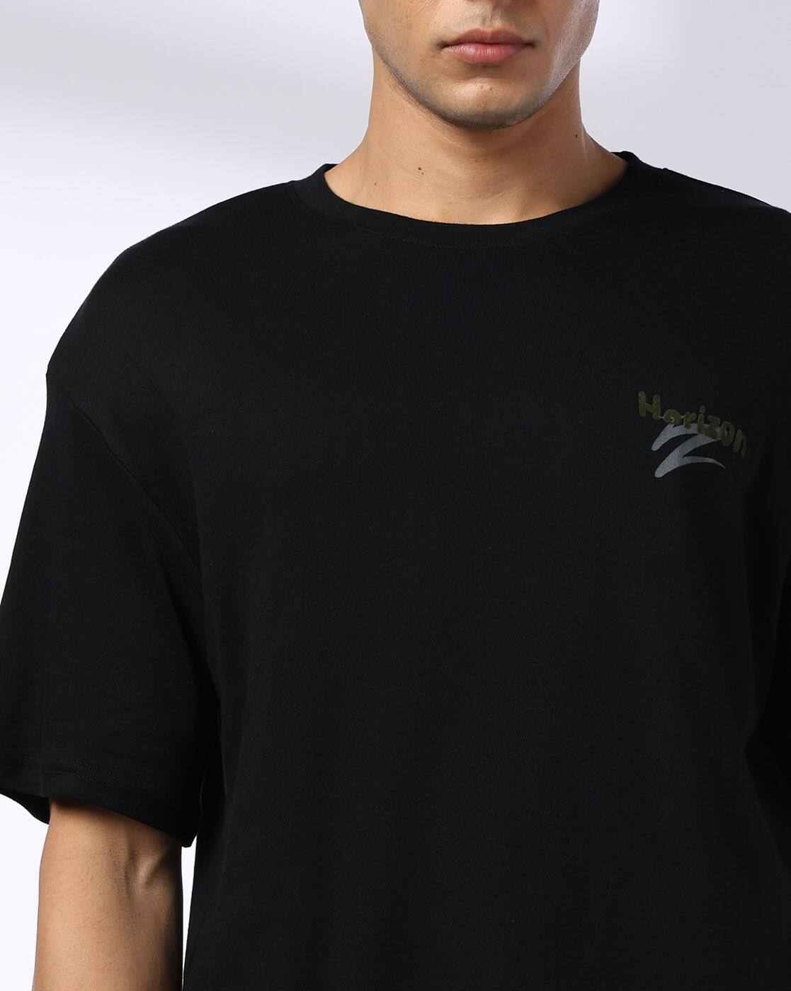 Teamspirit | Men Typographic Print Boxy Fit Crew-Neck T-Shirt|4