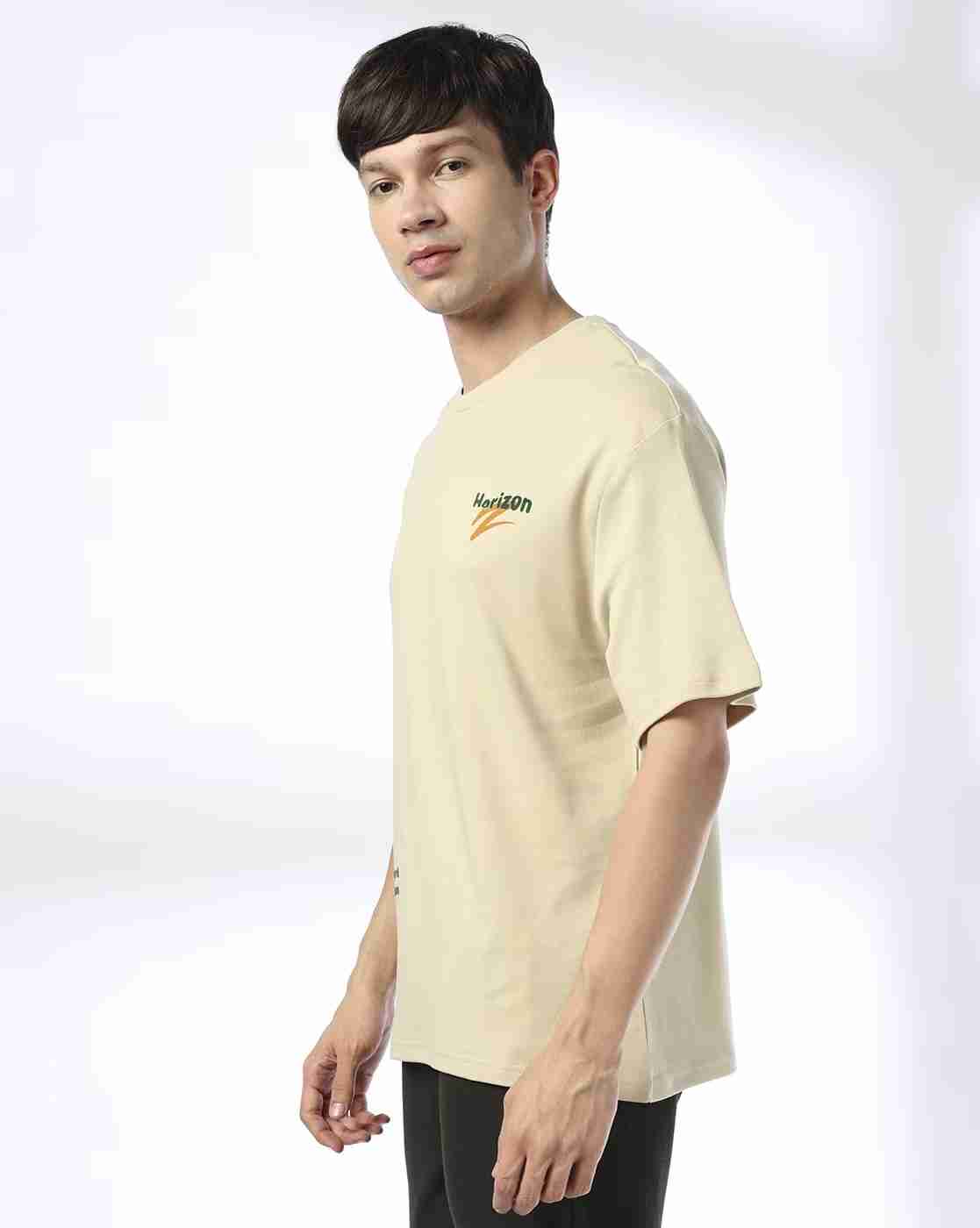 Teamspirit | Men Typographic Print Boxy Fit Crew-Neck T-Shirt|1