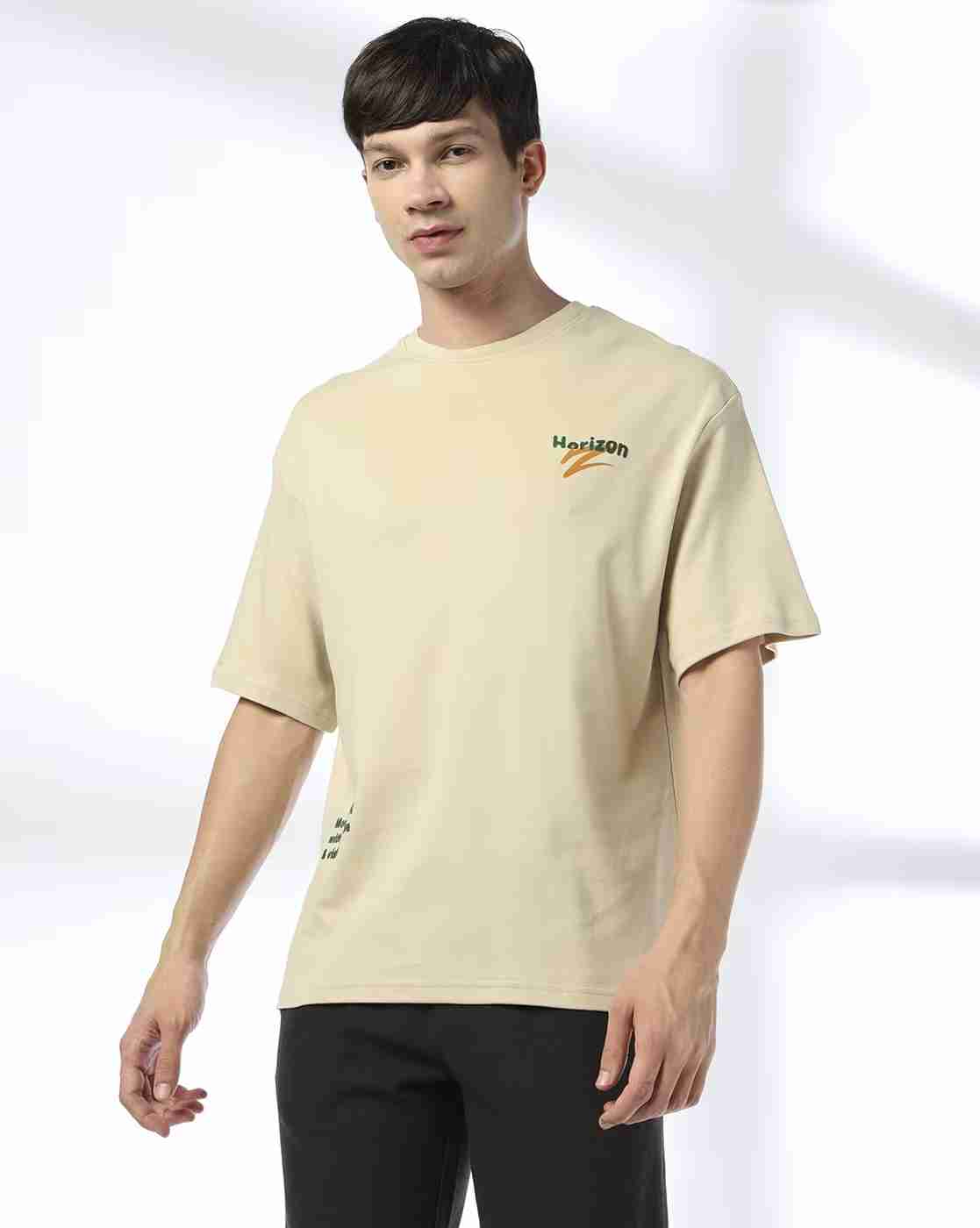 Teamspirit | Men Typographic Print Boxy Fit Crew-Neck T-Shirt|3