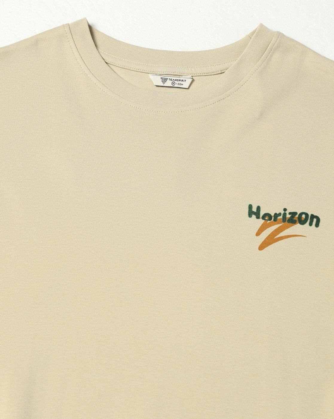 Teamspirit | Men Typographic Print Boxy Fit Crew-Neck T-Shirt|5