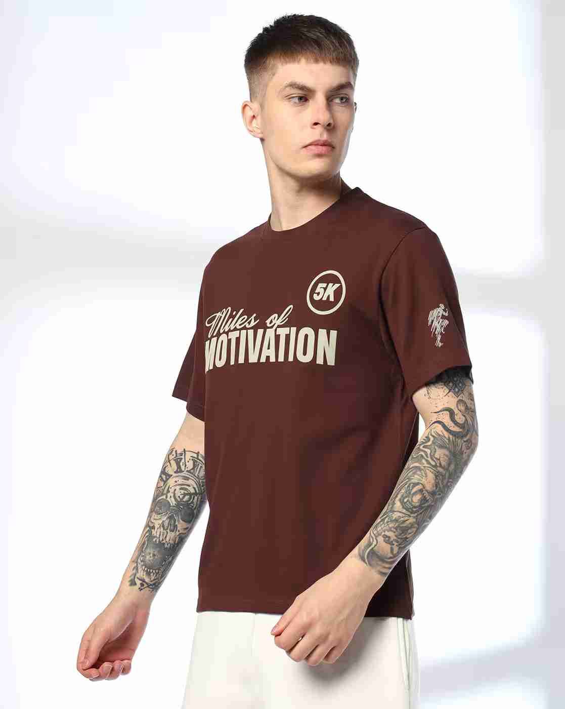 Teamspirit | Men Statement Chest Print Regular Fit Crew-Neck T-Shirt|1