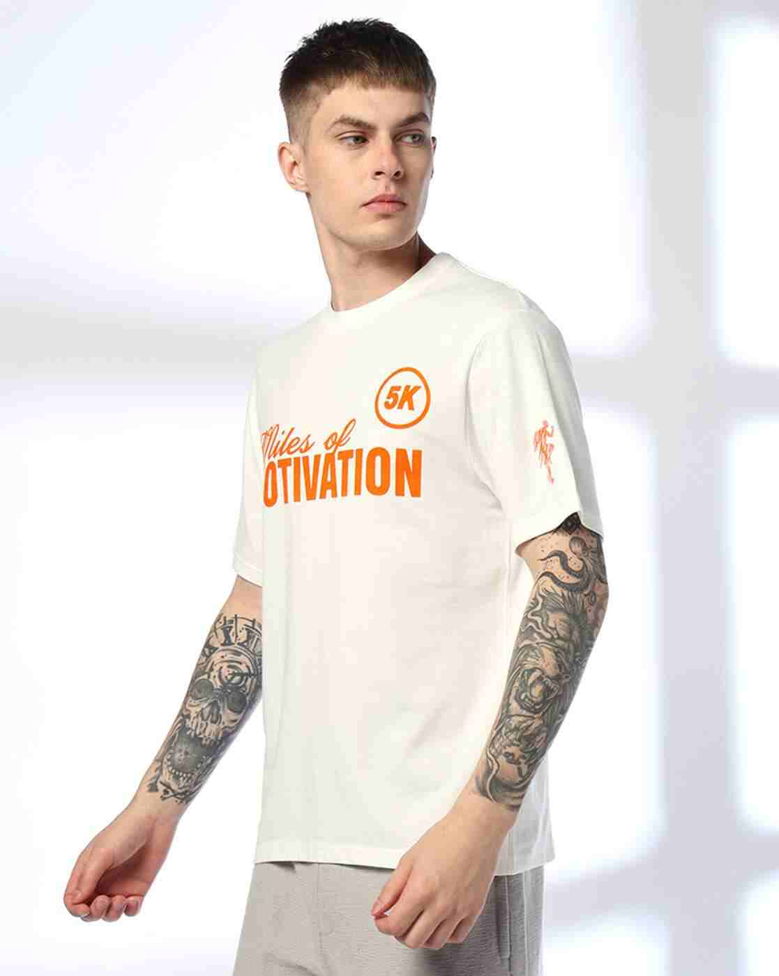 Teamspirit | Men Statement Chest Print Regular Fit Crew-Neck T-Shirt|1