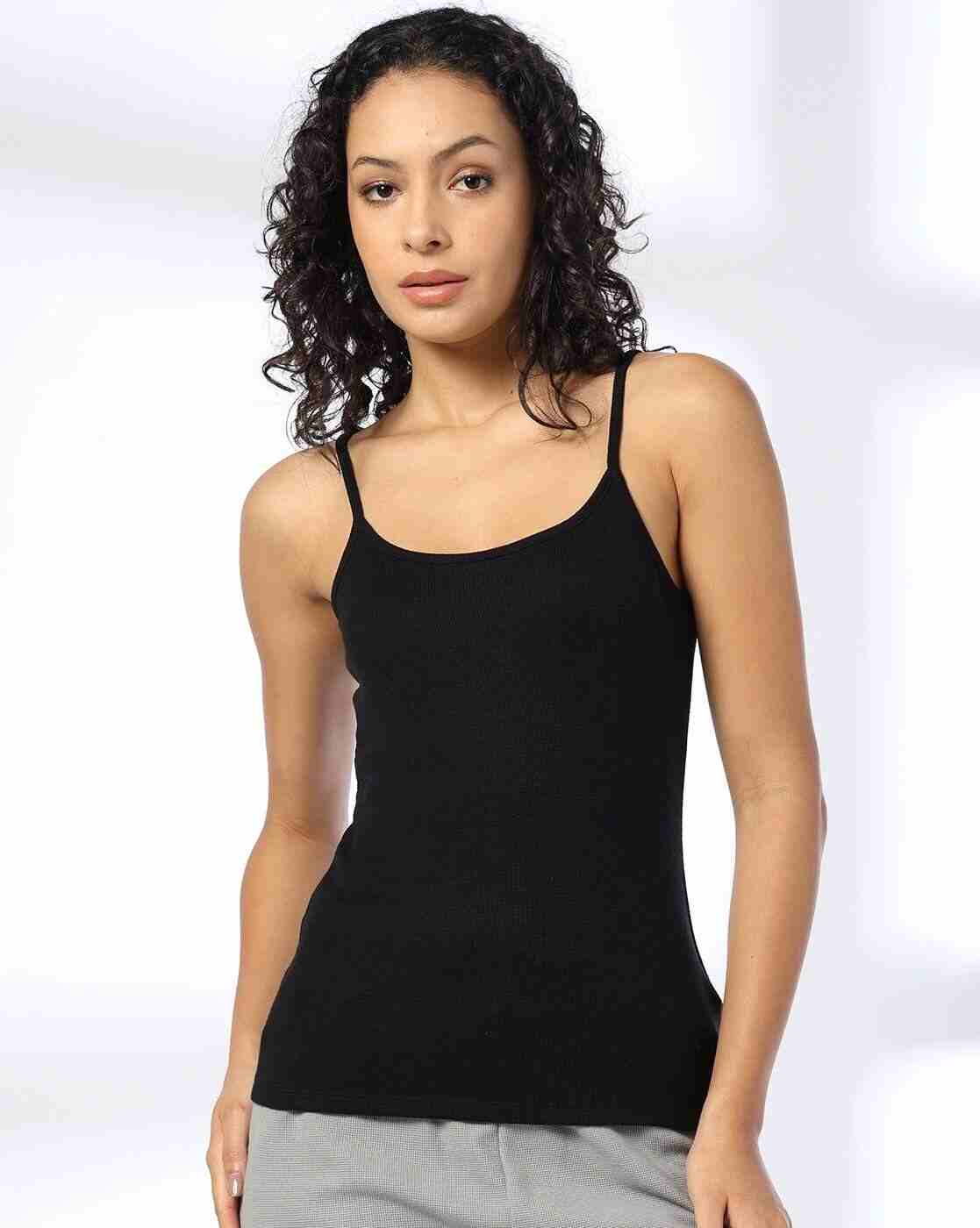 Waffle-Knit Camisole with Adjustable Strap