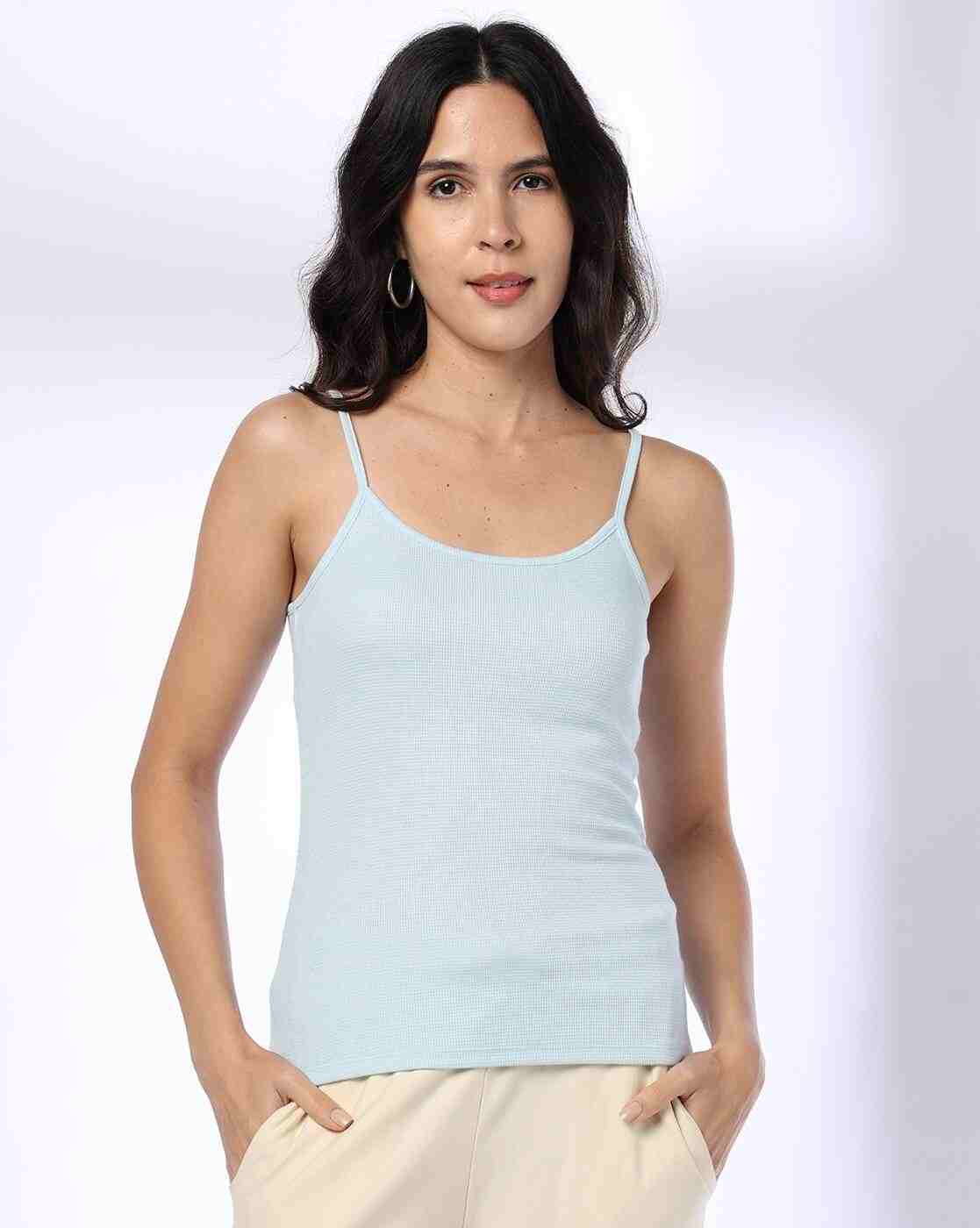 Waffle-Knit Camisole with Adjustable Strap