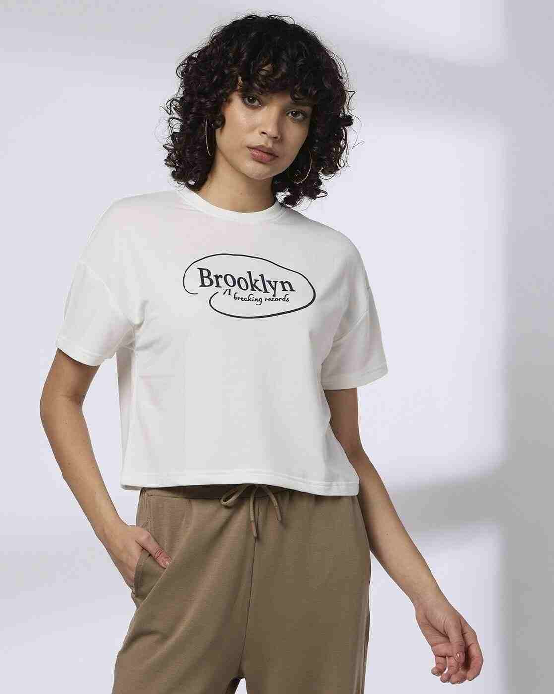 Teamspirit | Women Brand Print Boxy Fit Crew-Neck T-Shirt|3