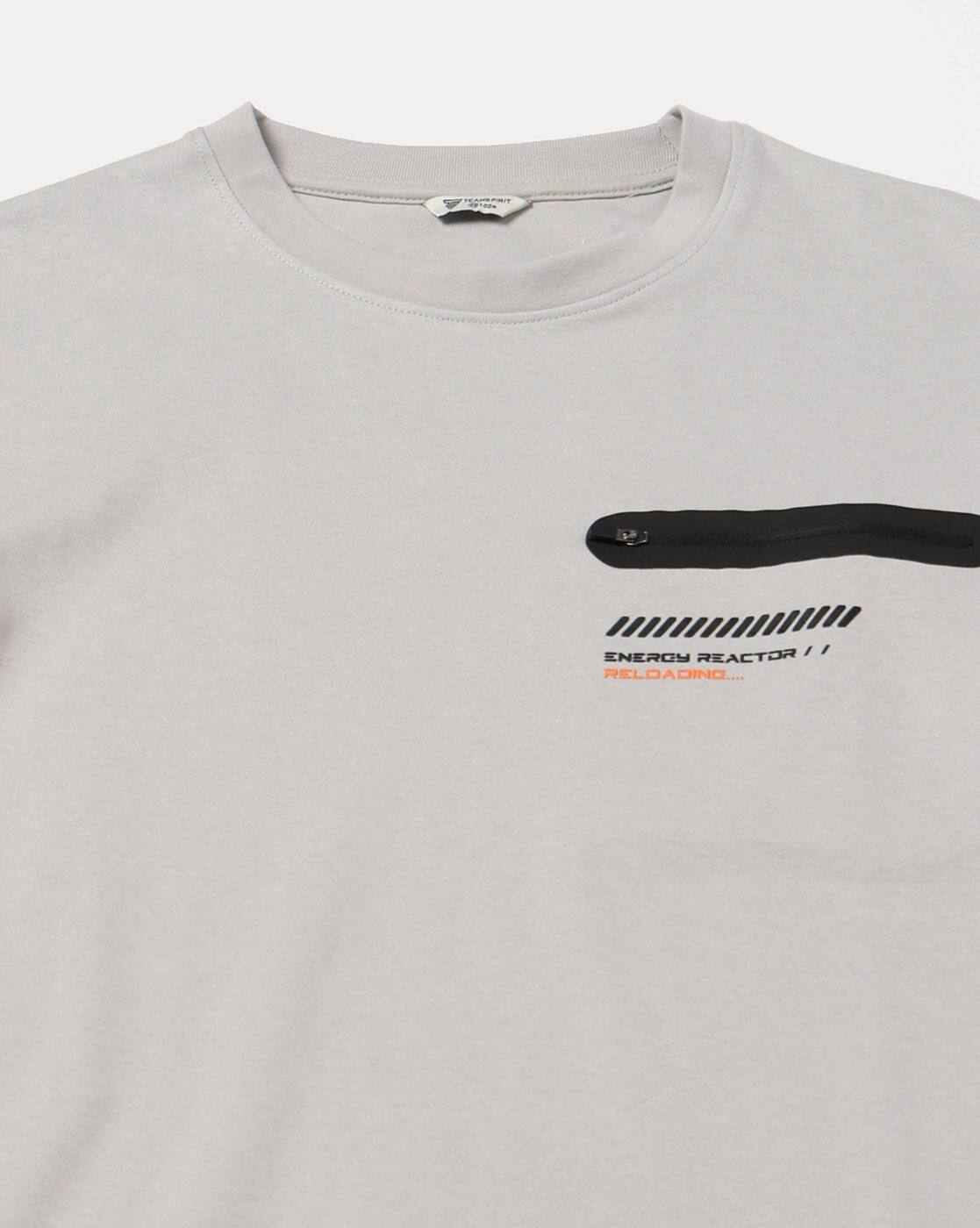 Teamspirit | Men Regular Fit Crew-Neck T-Shirt with Bonded Zipper Detail|5