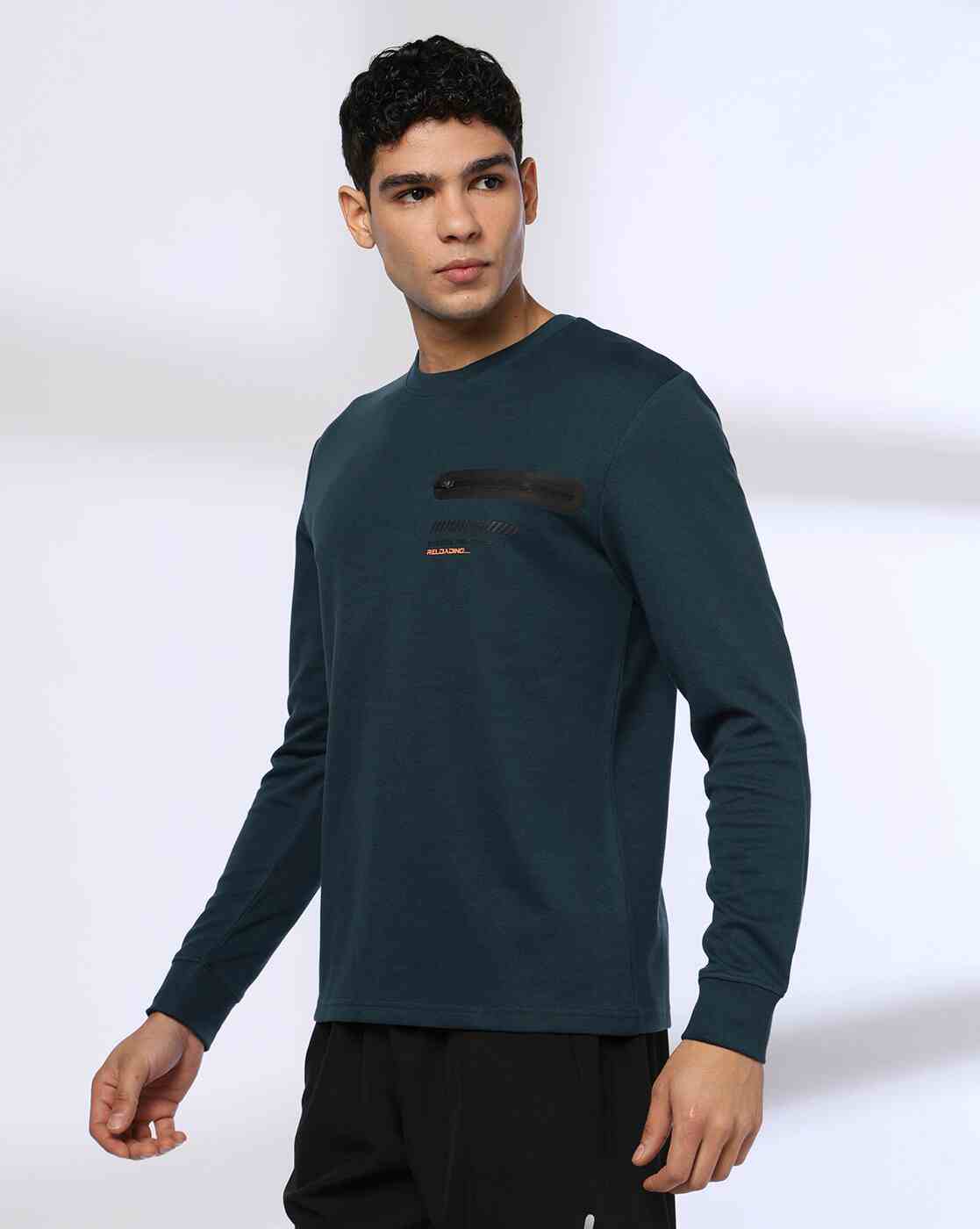Teamspirit | Men Regular Fit Crew-Neck T-Shirt with Bonded Zipper Detail|1