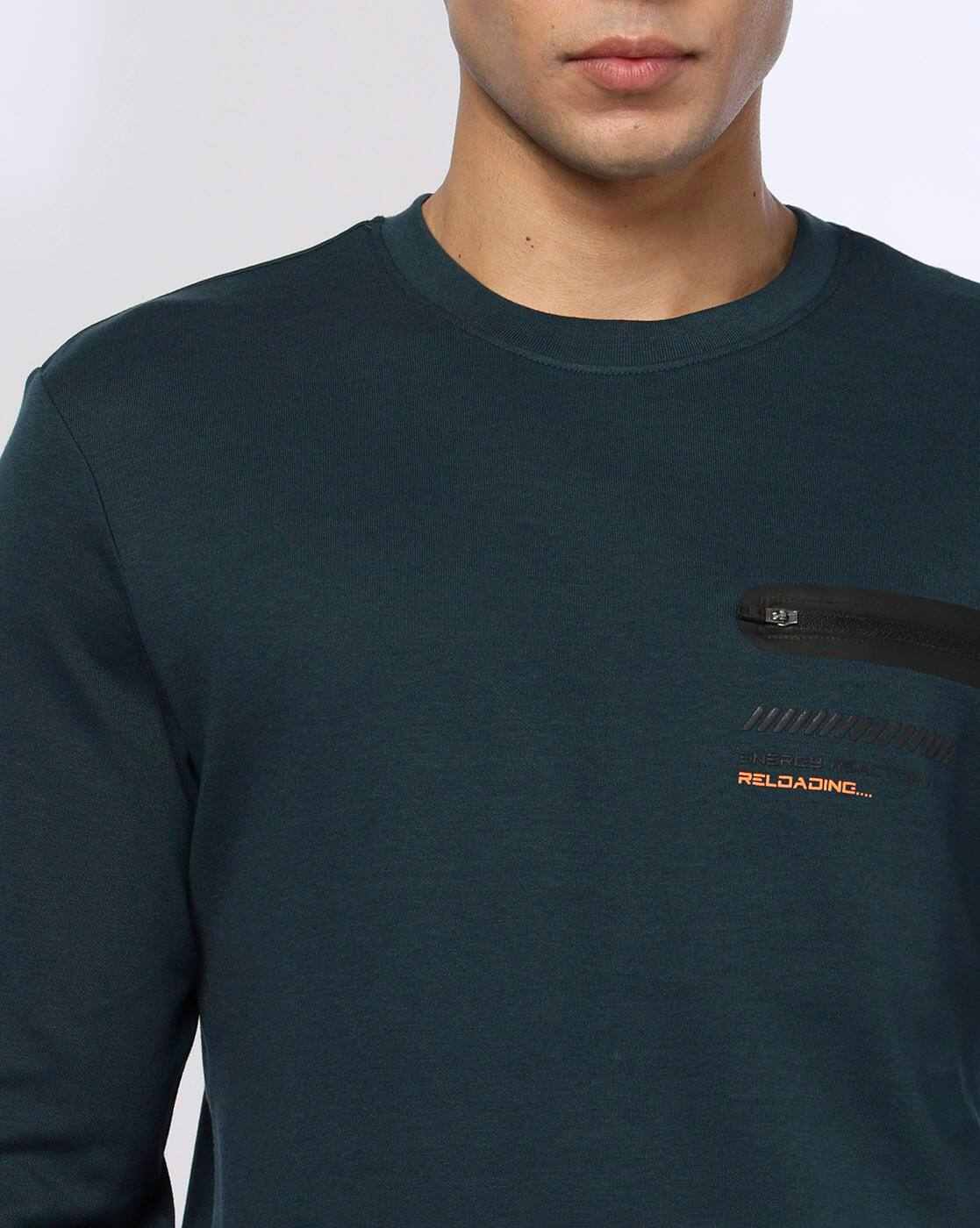 Teamspirit | Men Regular Fit Crew-Neck T-Shirt with Bonded Zipper Detail|4