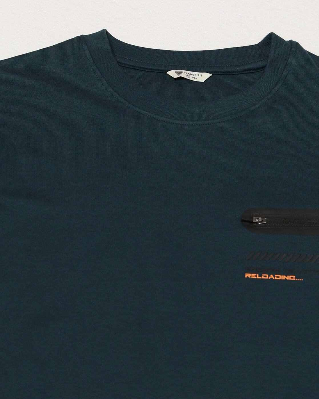 Teamspirit | Men Regular Fit Crew-Neck T-Shirt with Bonded Zipper Detail|5