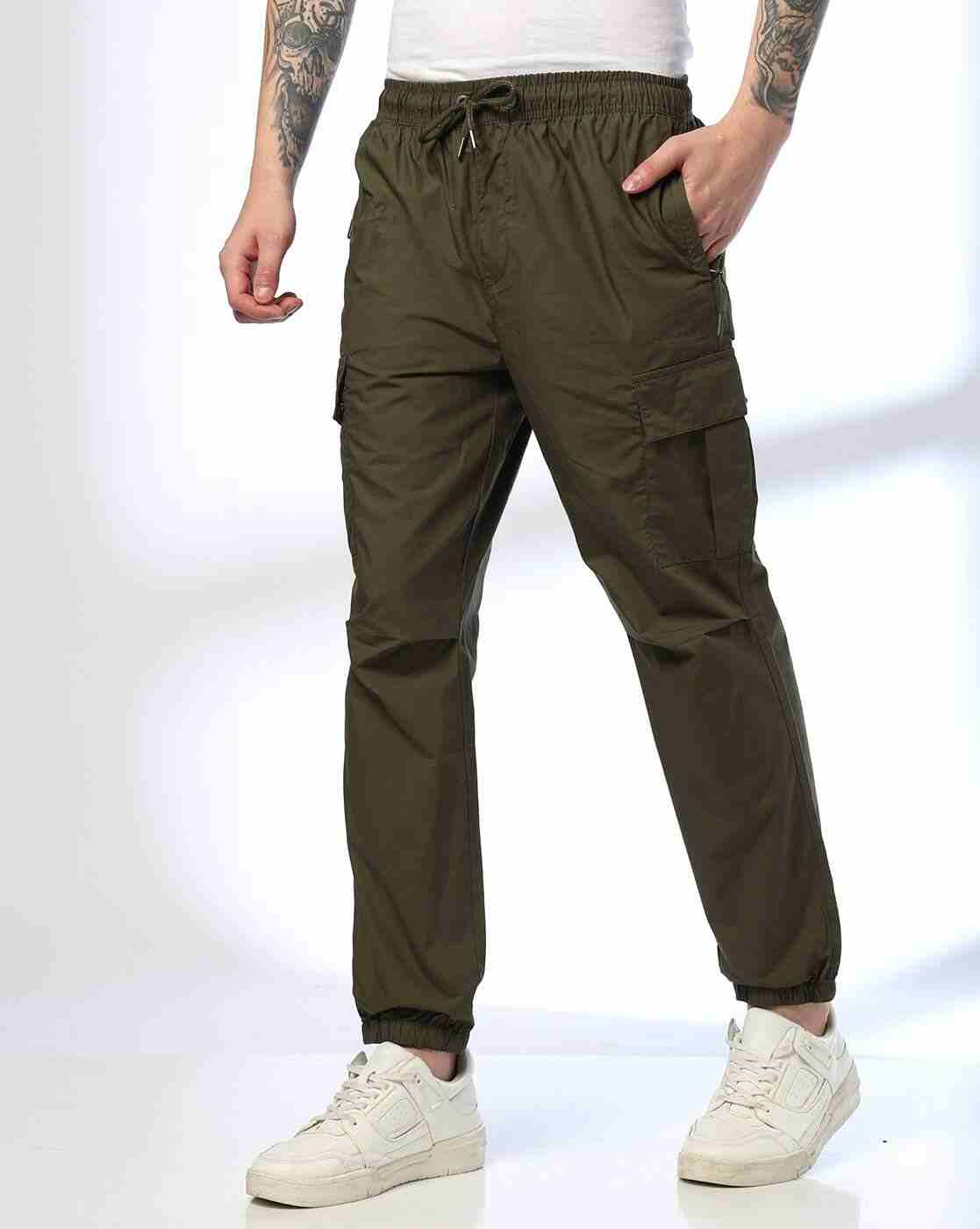 Men Cargo Joggers with Drawstring Waist