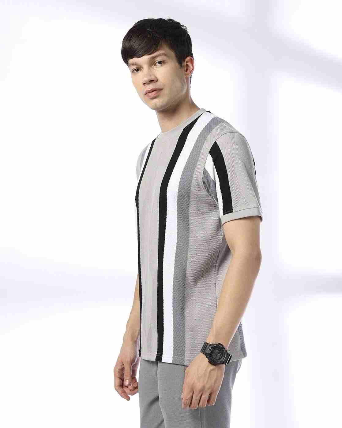 Teamspirit | Me Vertical Mix Striped Ringer Regular Fit Crew-Neck T-Shirt|1