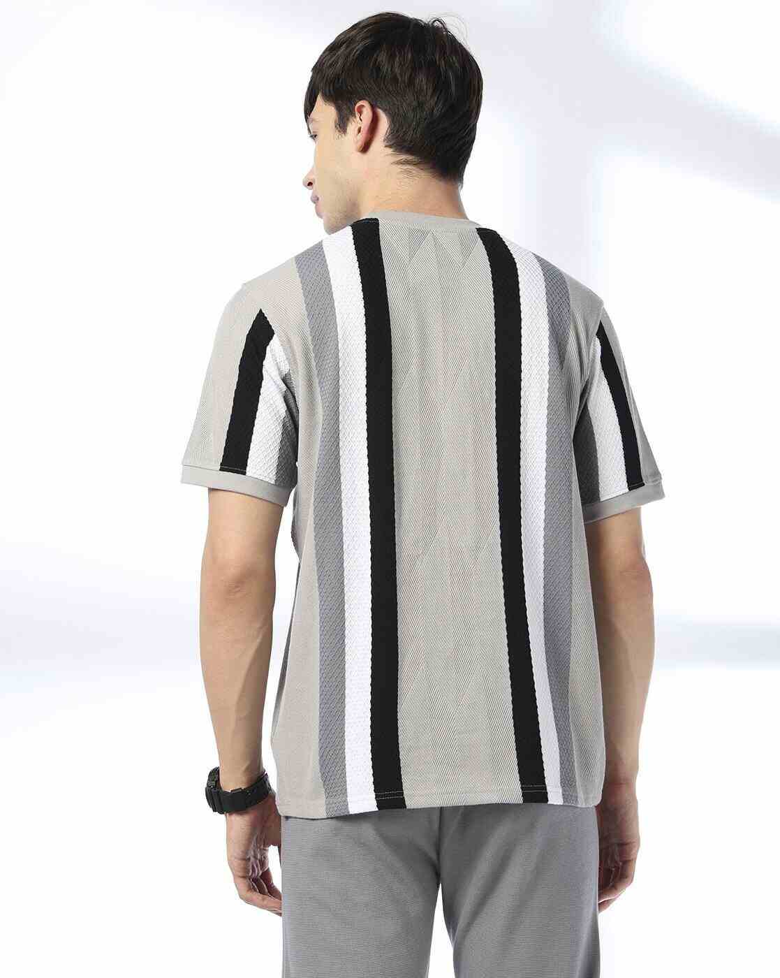 Teamspirit | Me Vertical Mix Striped Ringer Regular Fit Crew-Neck T-Shirt|2
