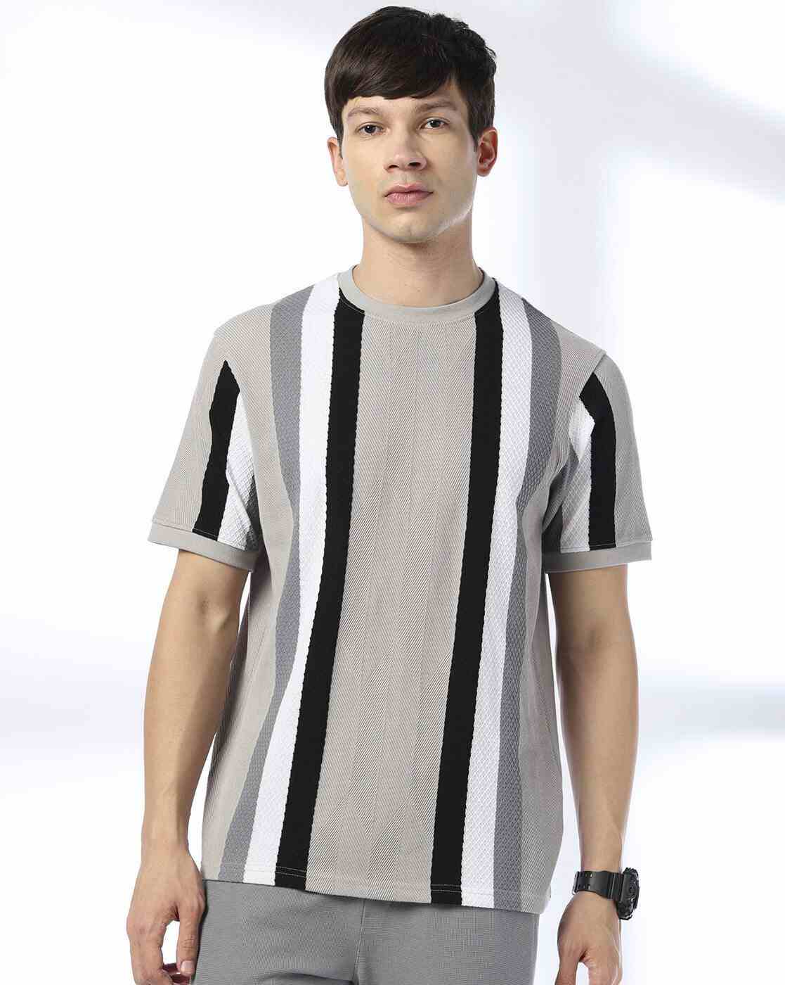 Teamspirit | Me Vertical Mix Striped Ringer Regular Fit Crew-Neck T-Shirt|3