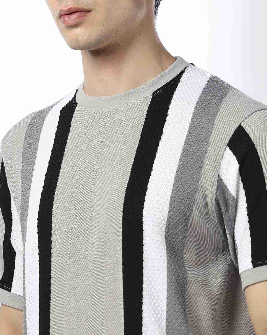 Teamspirit | Me Vertical Mix Striped Ringer Regular Fit Crew-Neck T-Shirt|4