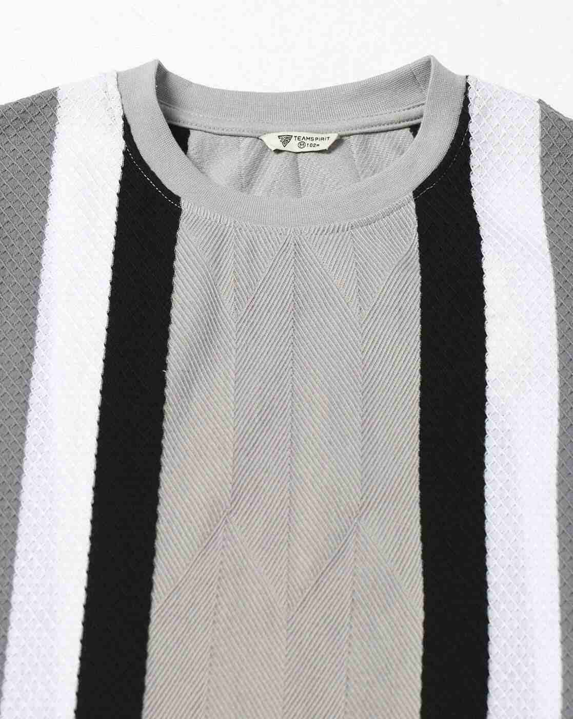 Teamspirit | Me Vertical Mix Striped Ringer Regular Fit Crew-Neck T-Shirt|5