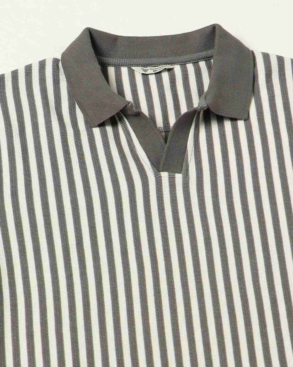 Teamspirit | Men Striped Regular Fit Flatknit Polo T-Shirt|5