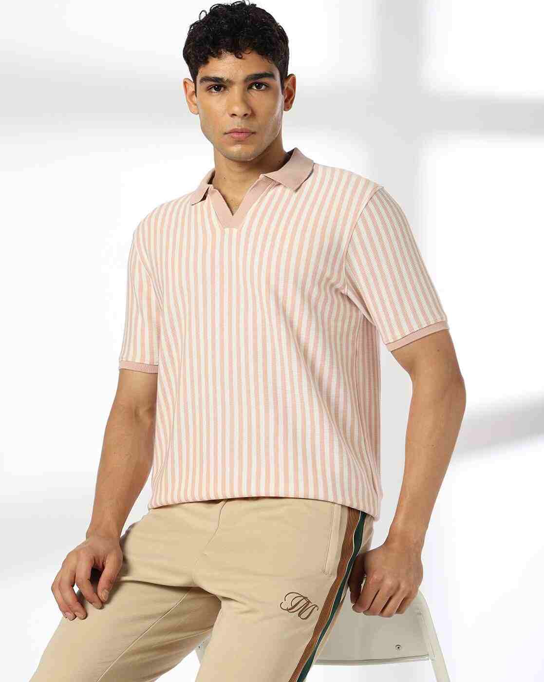 Men Striped Regular Fit Polo T-Shirt