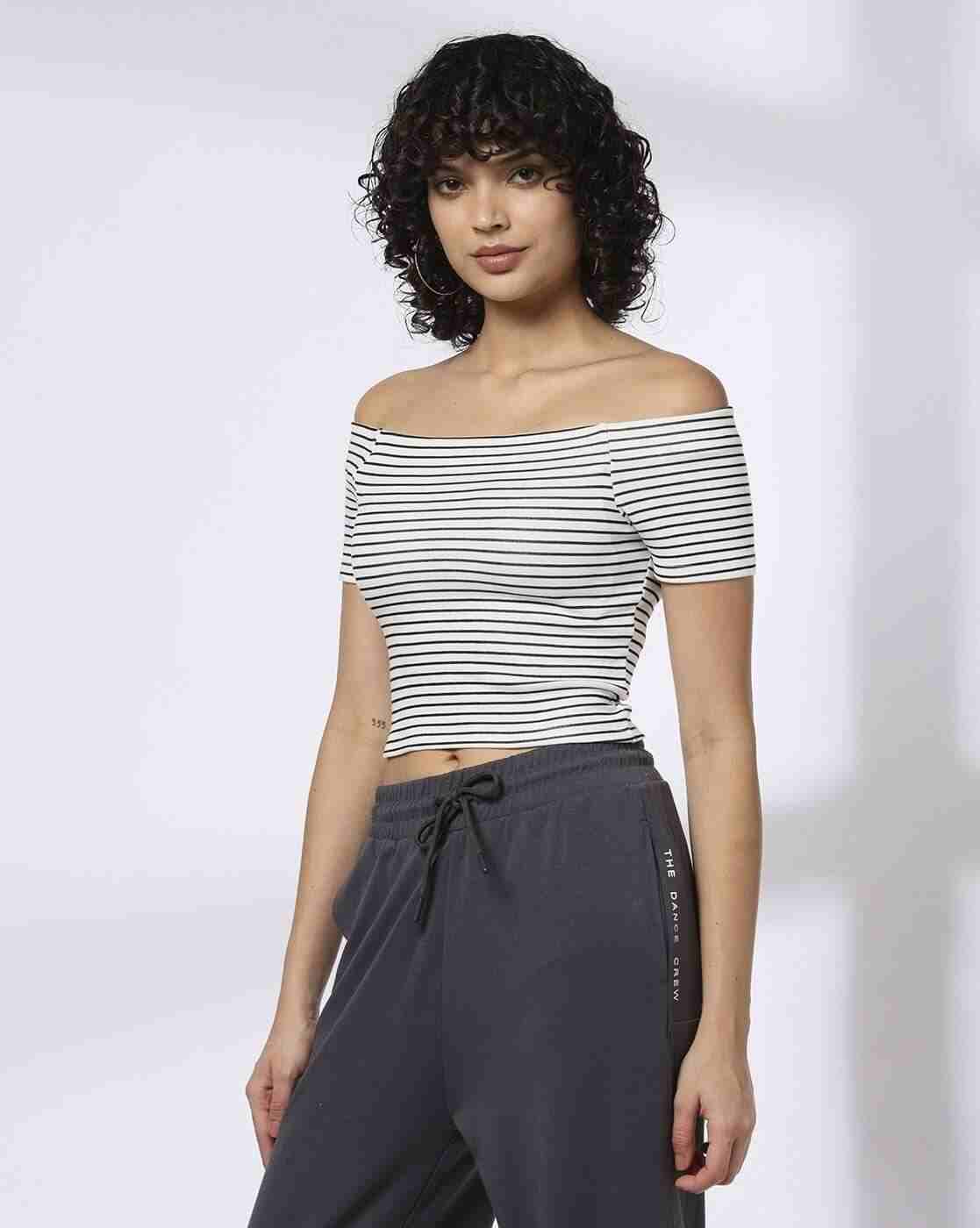 Teamspirit | Women Striped Fitted Top|1