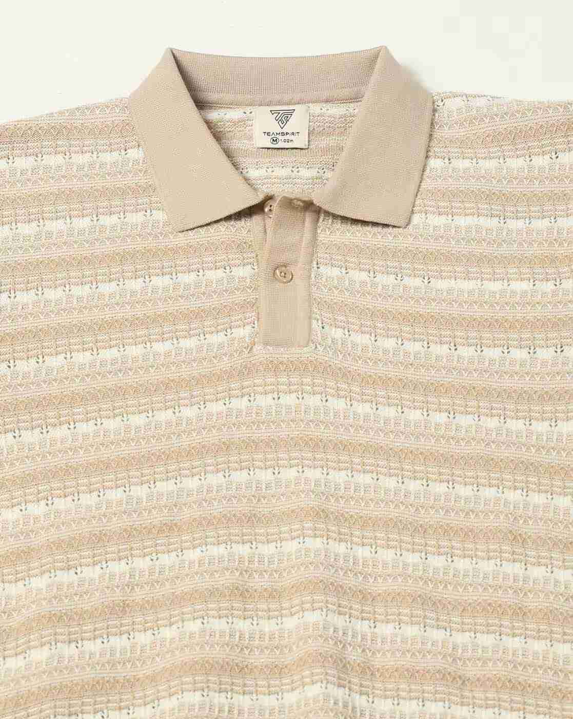 Teamspirit | Men Str Garded Striped Flatknit Polo T-Shirt|5