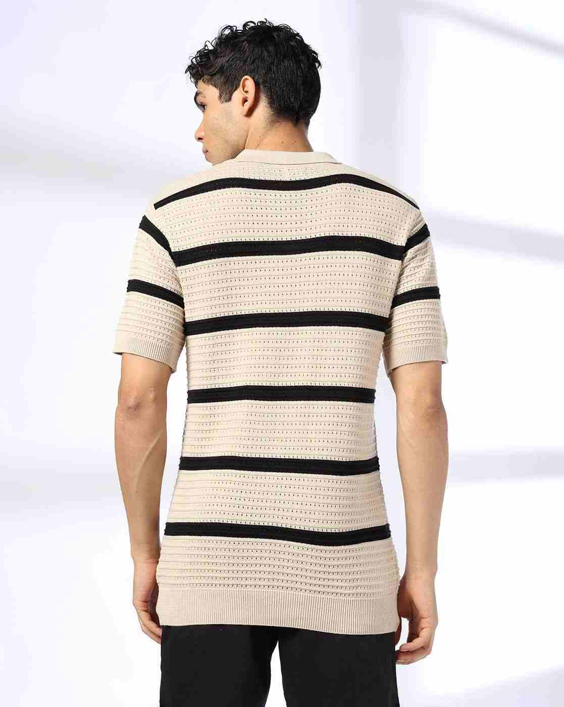 Teamspirit | Men Striped Regular Fit Polo T-Shirt|2