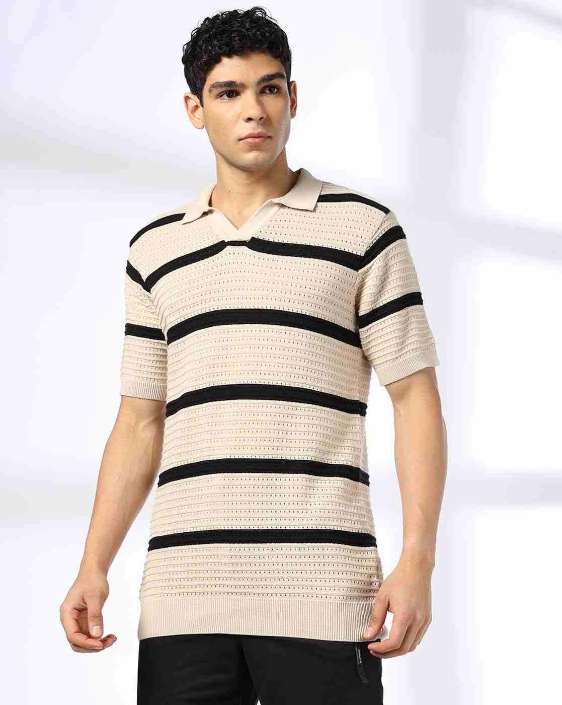 Teamspirit | Men Striped Regular Fit Polo T-Shirt|3