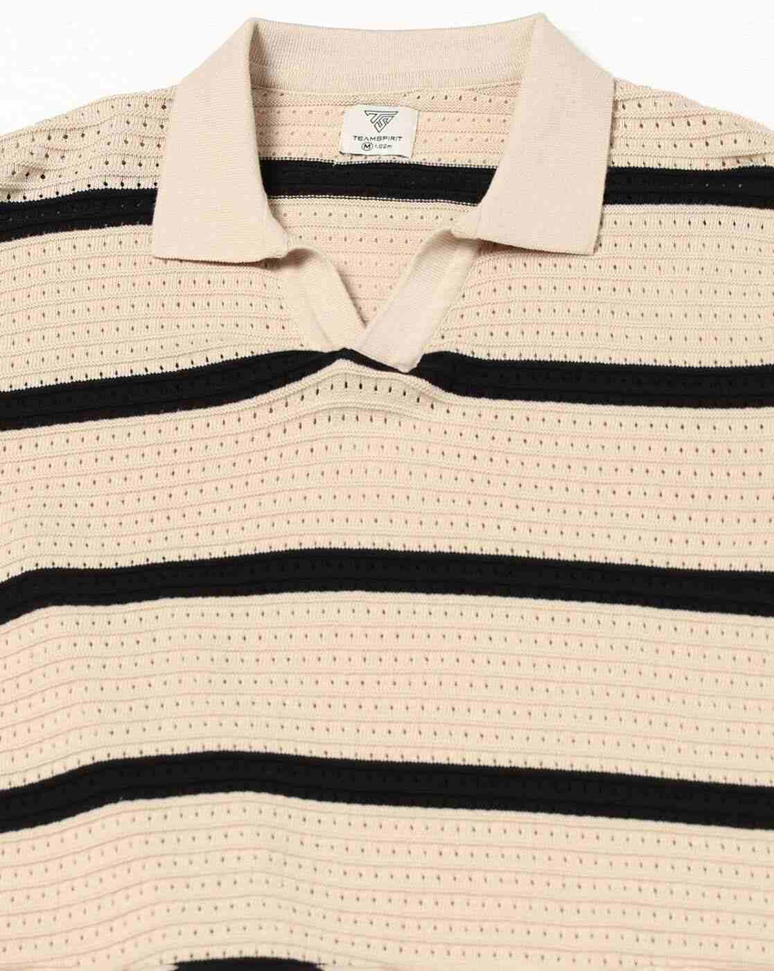 Teamspirit | Men Striped Regular Fit Polo T-Shirt|5