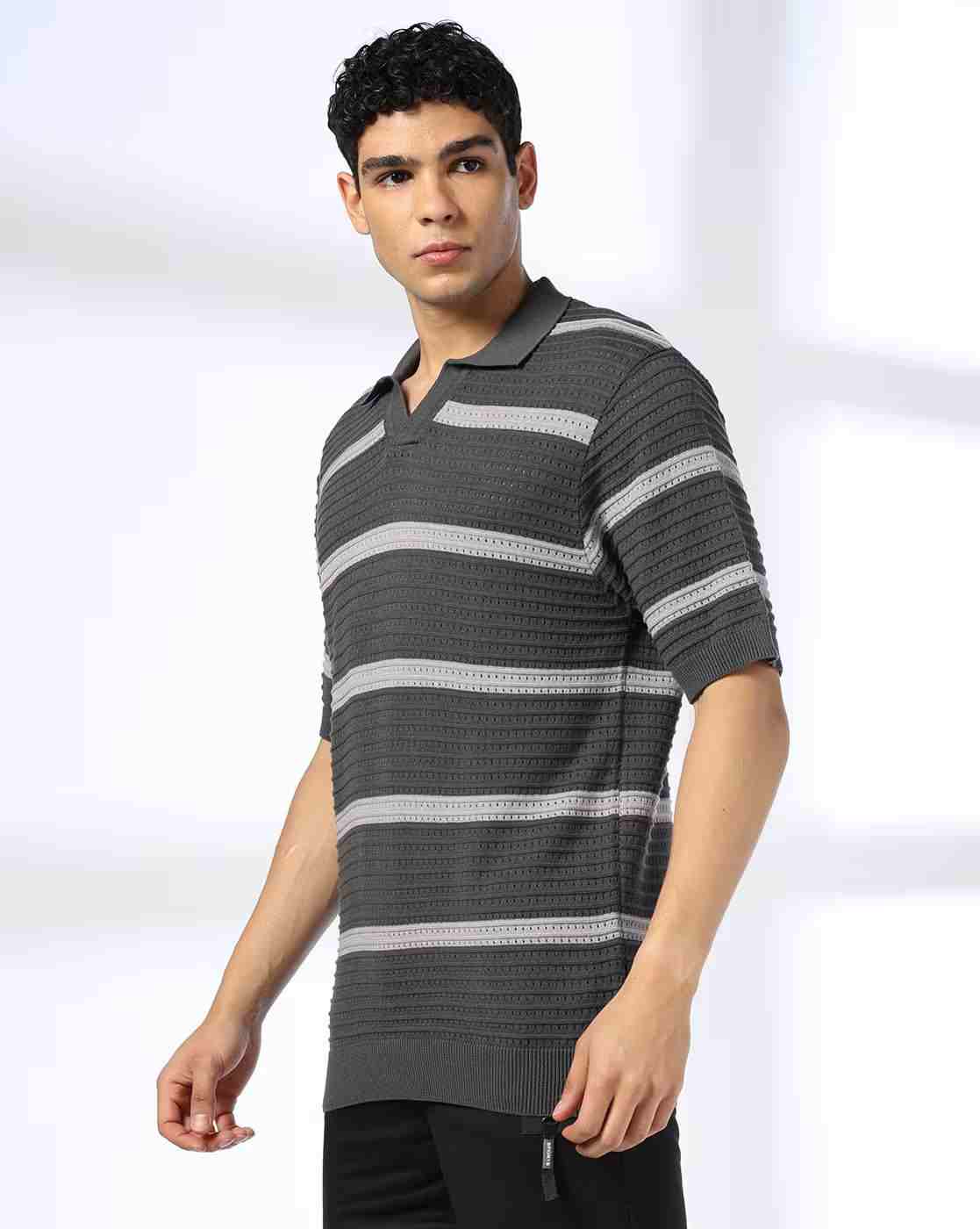 Teamspirit | Men Bold Striped Regular Fit  Polo T-Shirt