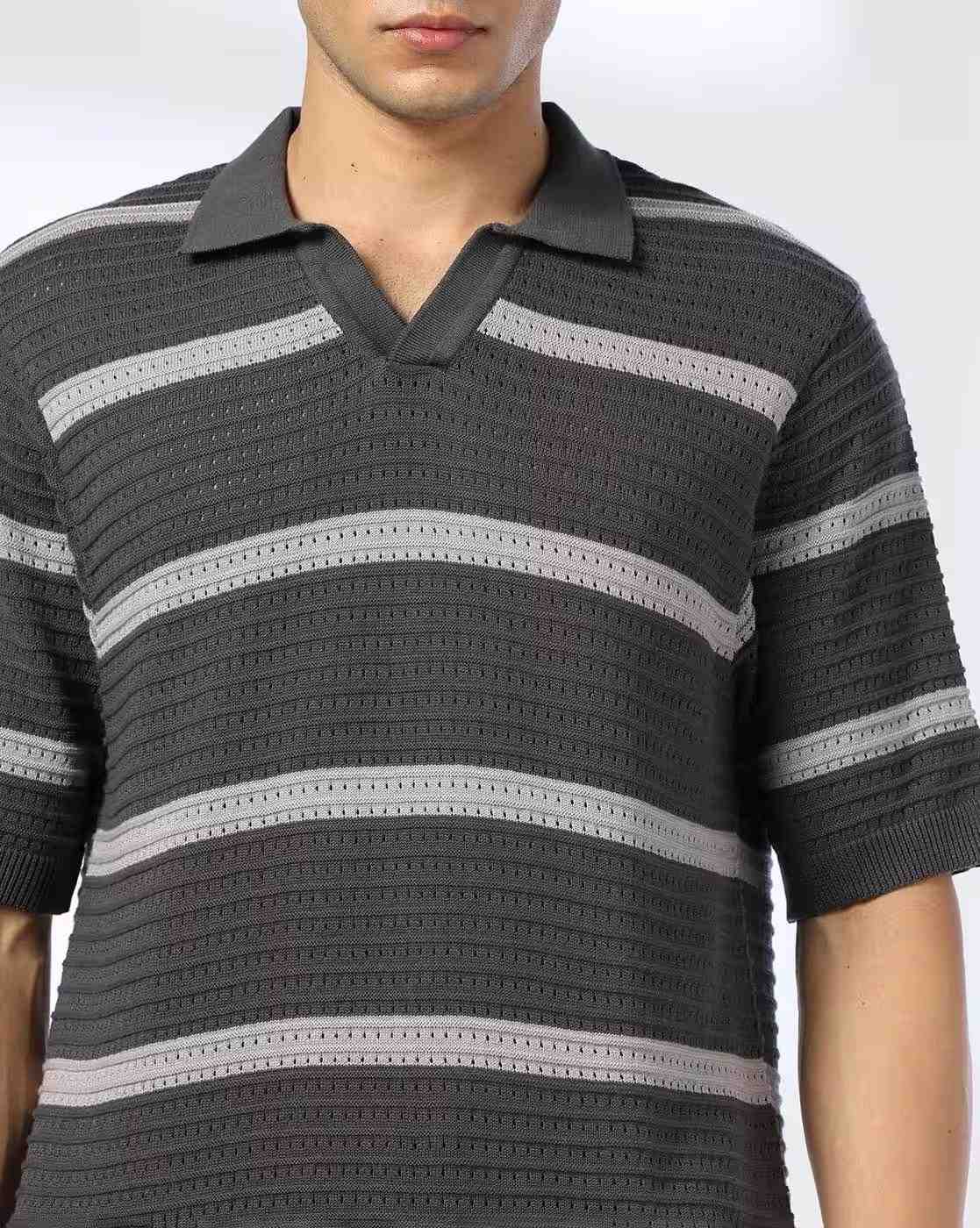 Teamspirit | Men Bold Striped Regular Fit  Polo T-Shirt|4