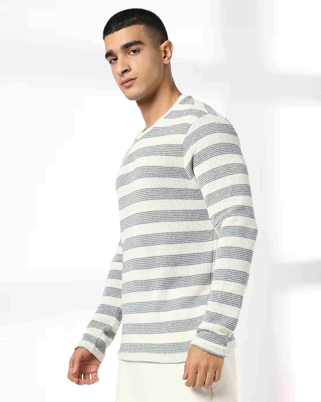 Teamspirit | Men Striped Regular Fit Crew-Neck T-Shirt|1