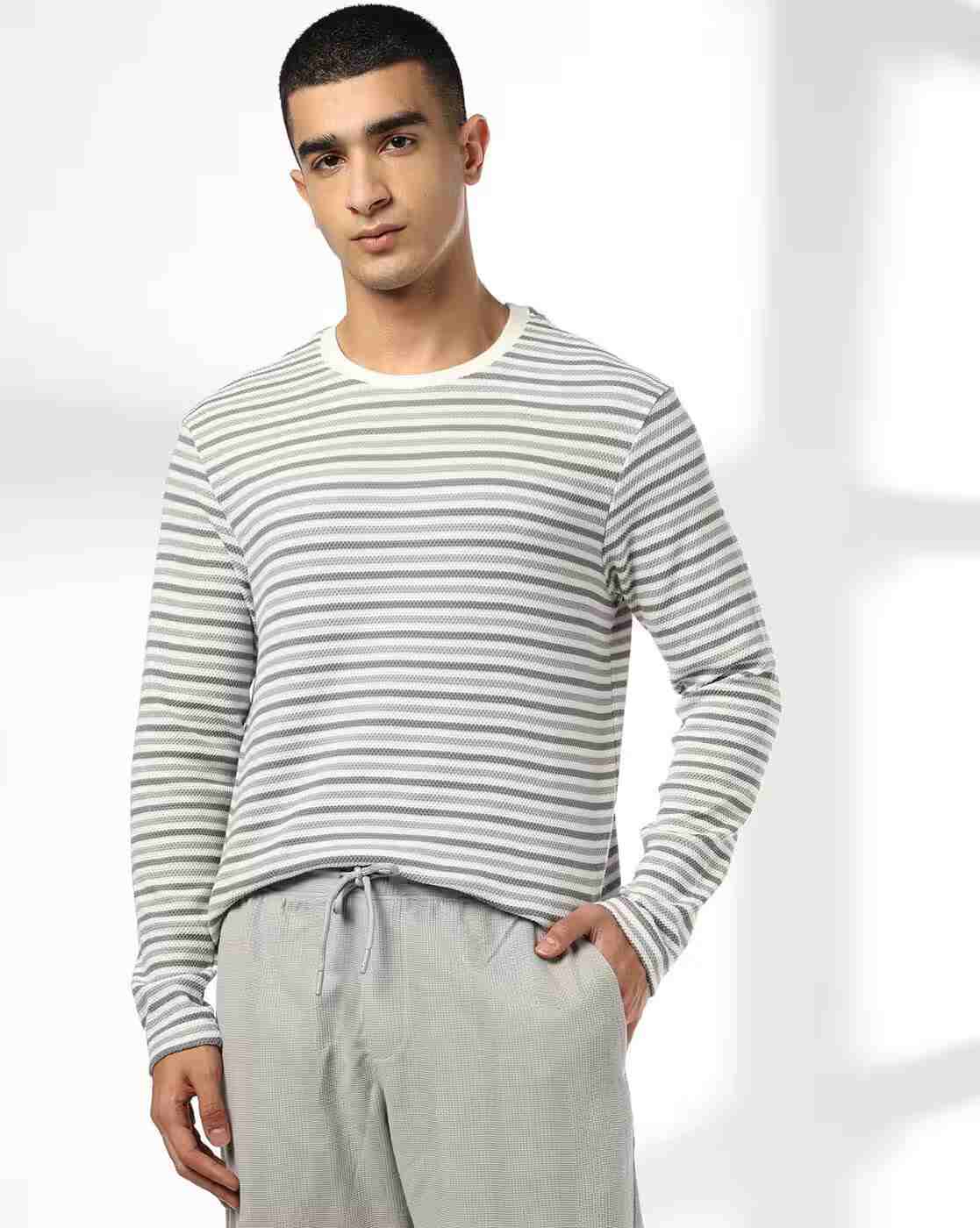 Teamspirit | Men Striped Regular Fit Crew-Neck T-Shirt|0