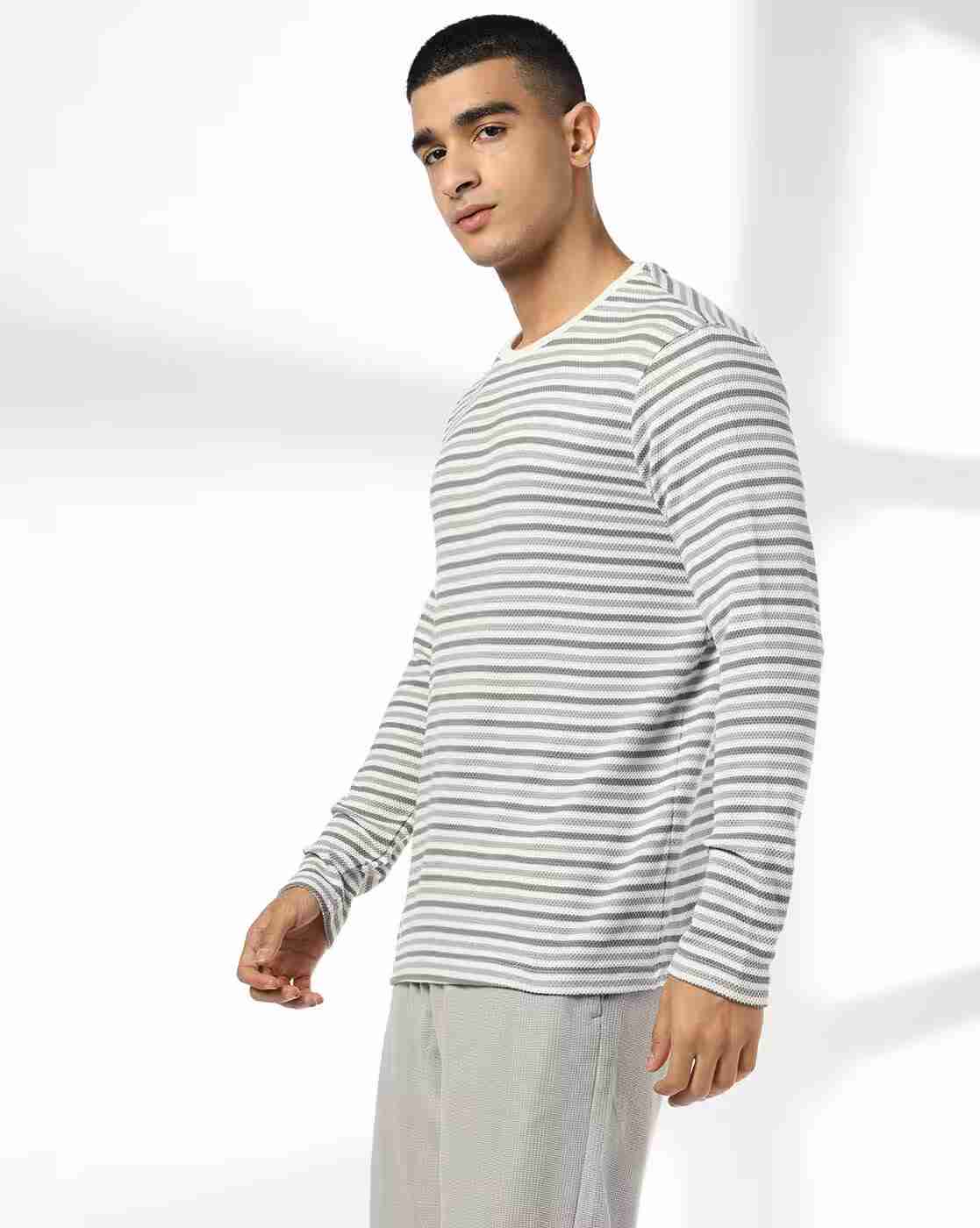 Teamspirit | Men Striped Regular Fit Crew-Neck T-Shirt|1