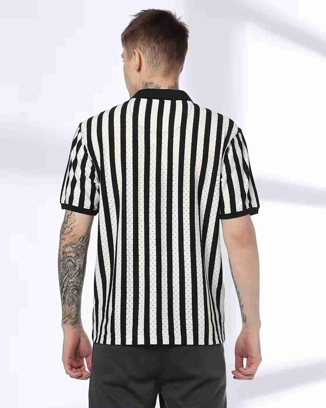 Teamspirit | Men Striped Regular Fit Polo T-Shirt|2