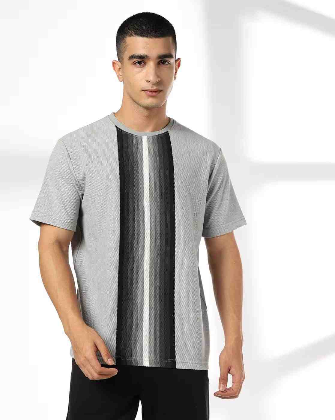 Teamspirit | Men Striped Regular Fit Crew-Neck T-Shirt|3
