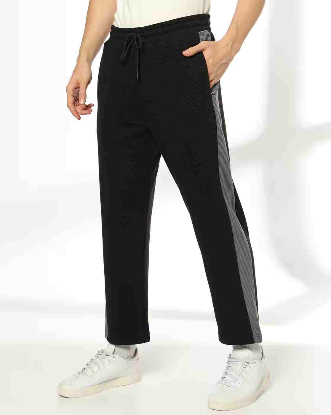 Men Side Stripe Regular Fit Track Pants