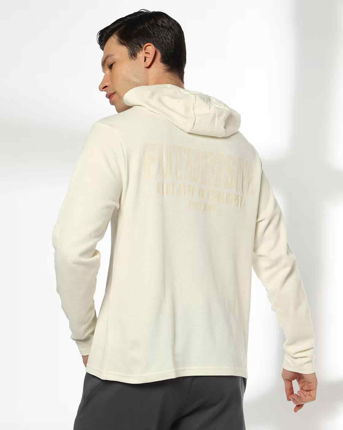 Men Structure Base Regular Fit Hoodie