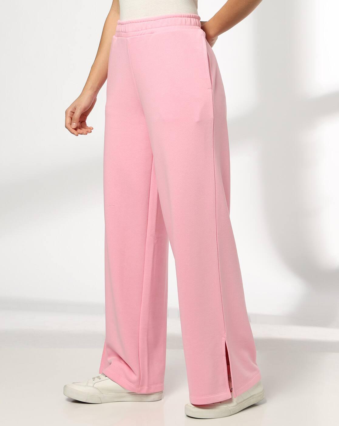 Teamspirit | Women Relaxed Fit Side Slit Flared Track Pants|1