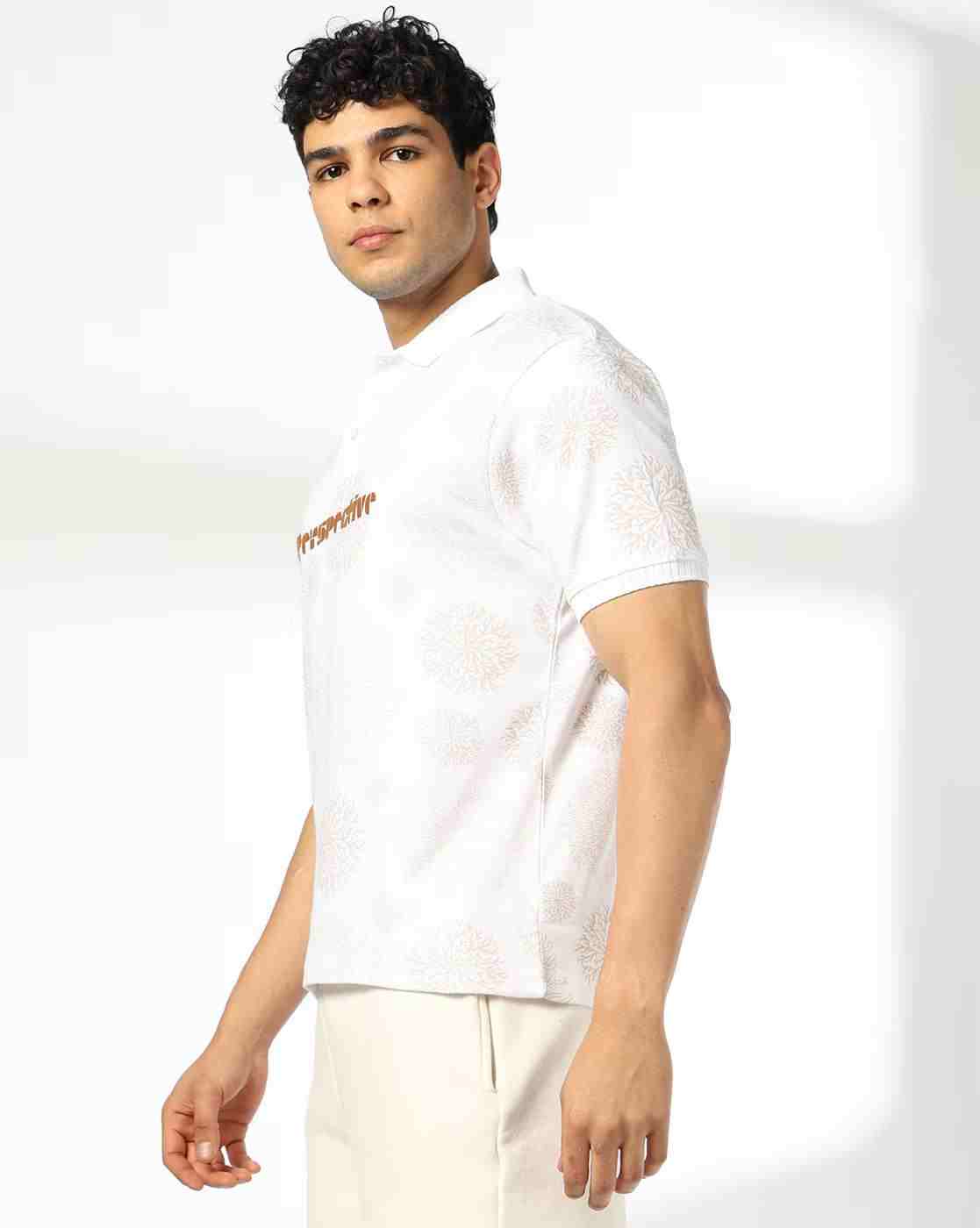 Teamspirit | Men Floral Print Regular Fit Polo T-Shirt